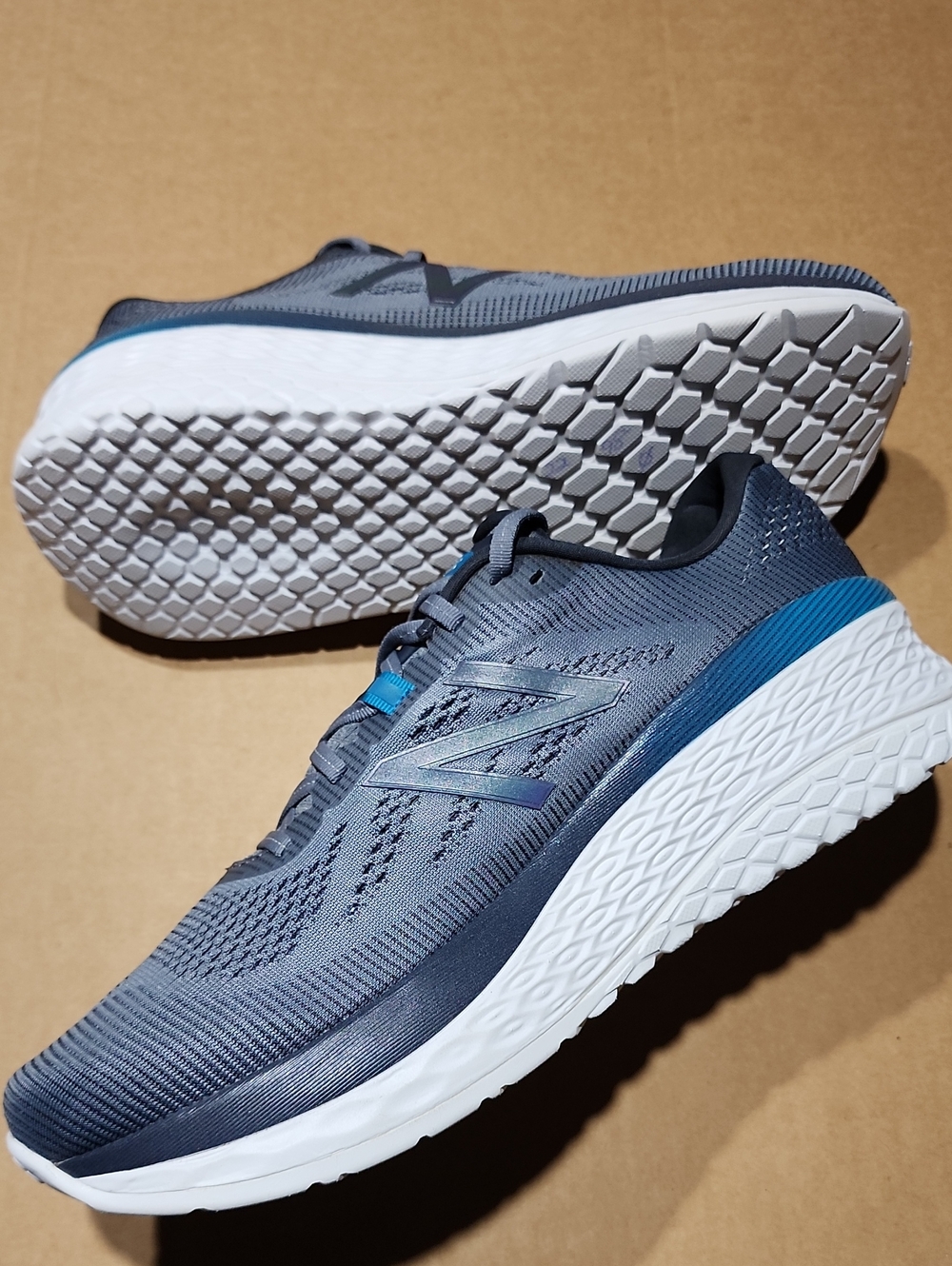 New Balance Fresh Foam MMORDO Grey w/Teal Men's Running Shoe Sz 14